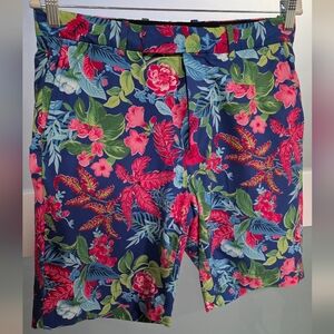 RLX Ralph Lauren Navy Floral Print Flat Front Men’s Shorts